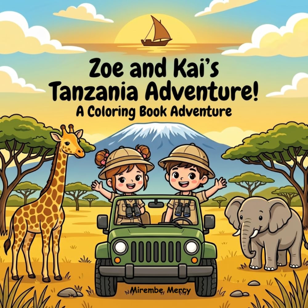 Zoe & Kai's Tanzania Adventure Coloring Book: A Fun Safari Coloring and Activity Book for Kids Ages 7-13 | Explore Wildlife, Famous Landmarks, Food, ... (Around the World Coloring Adventures)