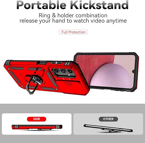 Miniatura 10 de SunStory Funda para Samsung Galaxy A14 5G con protector de pantalla HD, cubierta de cámara deslizante y soporte, funda para Samsung A14 5G grado