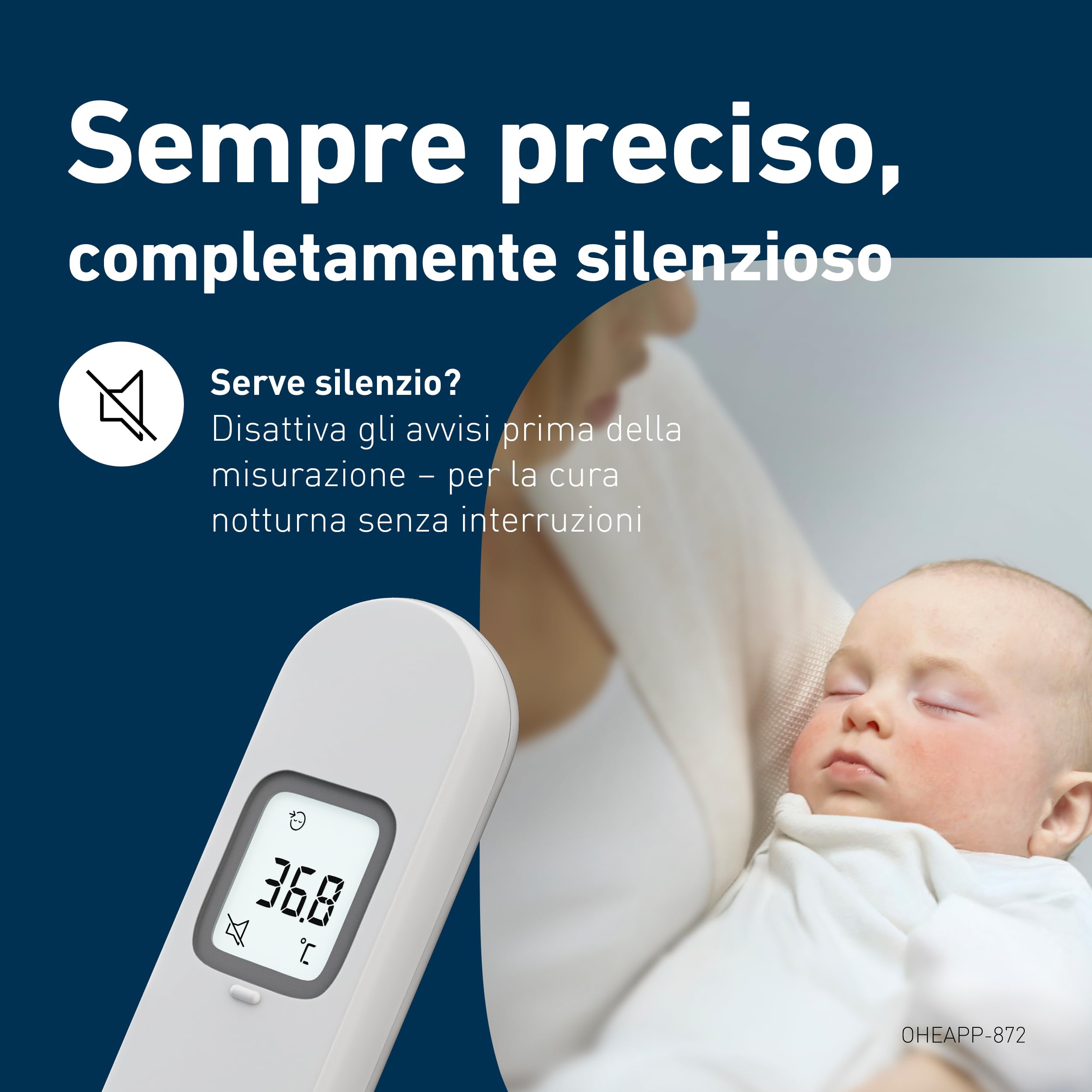 OMRON Gentle Temp 730, Termometro frontale a infrarossi senza contatto con sensore di distanza, Termometro frontale bambini e neonato per misurazione accurate senza contatto anche durante il sonno