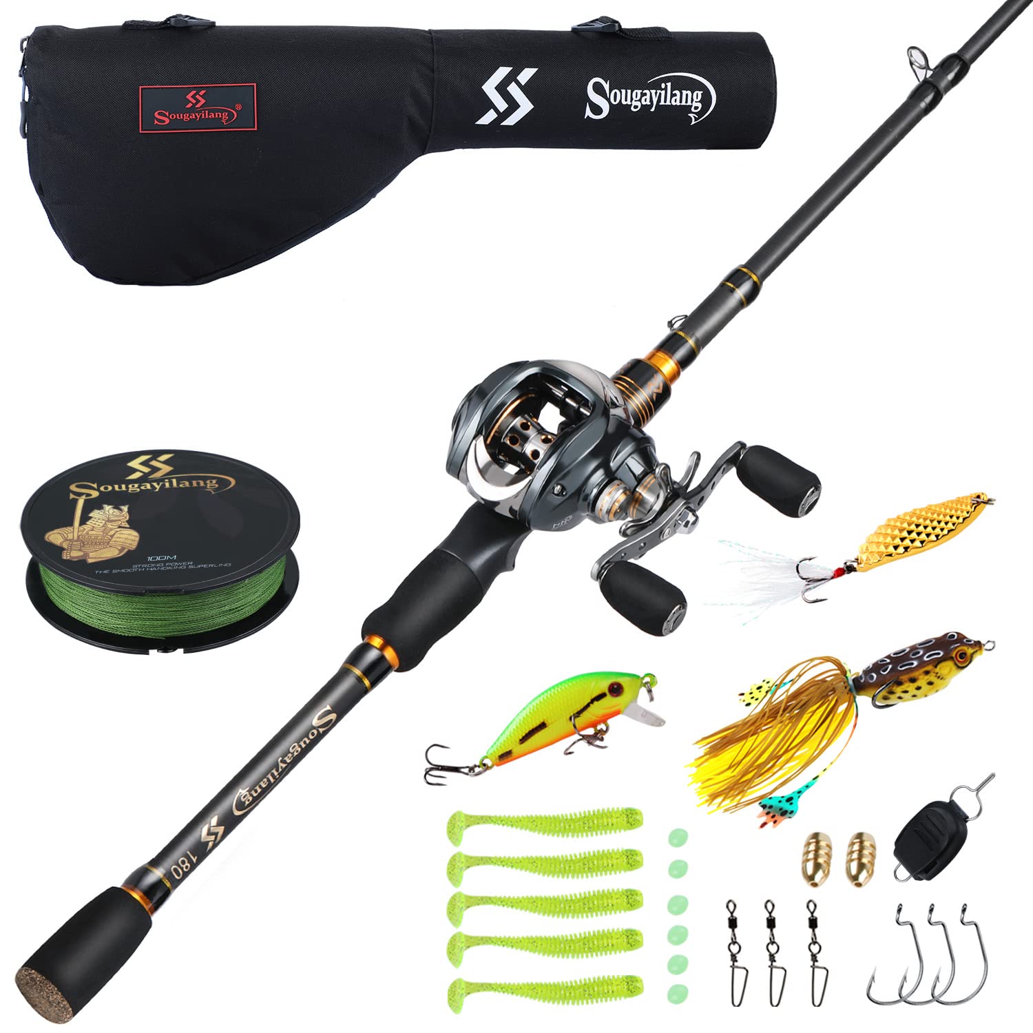 Sougayilang ペイトキャスティングリール 左 左ハンドル 魚釣り Sougayilang ペイトキャスティングリール 左 左ハンドル 魚釣り