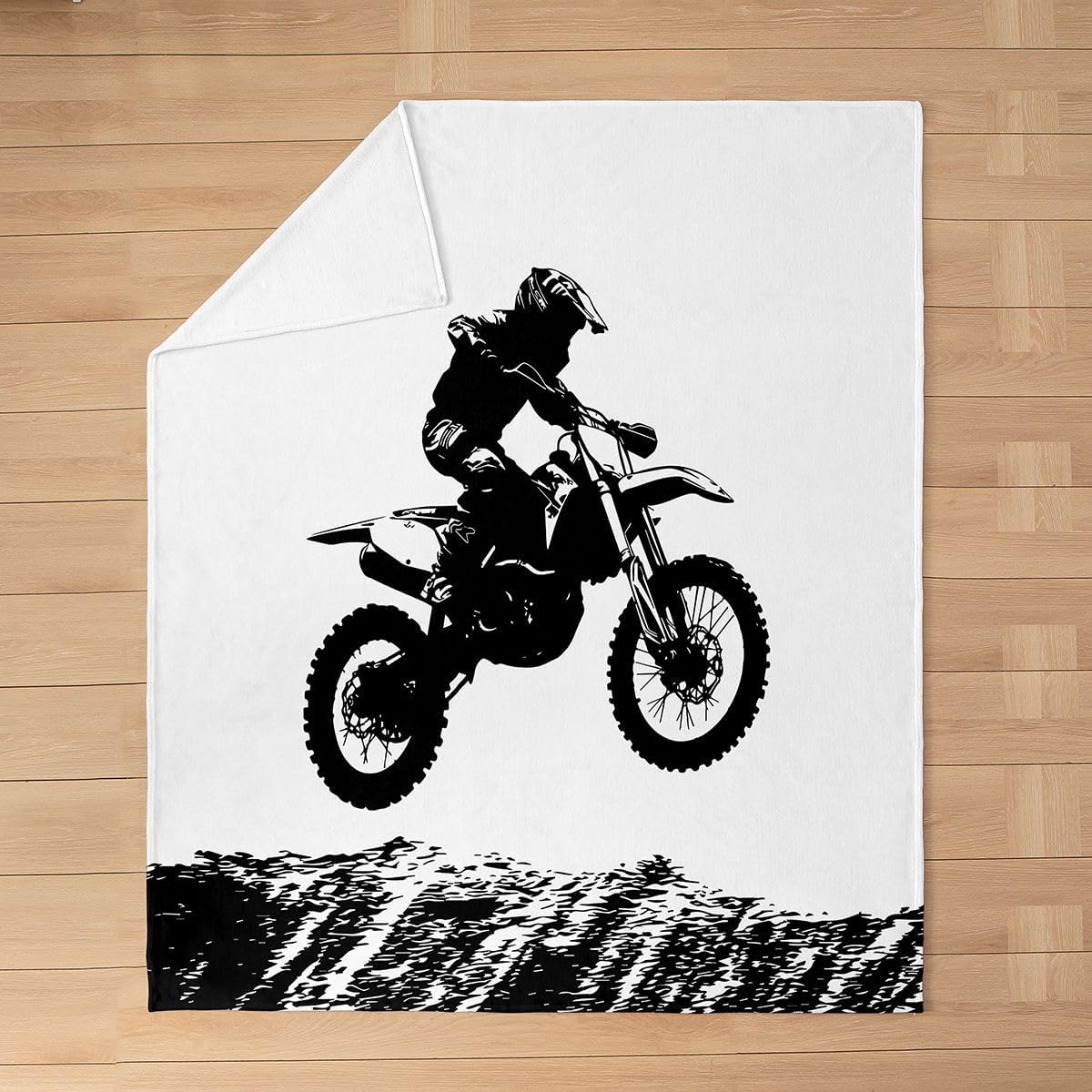 Castle Fairy Motocross Rider Bed Throws,Dirt Bike Throw Blanket for Kids Boys Gift,Race Car Extreme Sports Lightweight Blanket for Sofa,Baby Size (30 x 40 Inch)