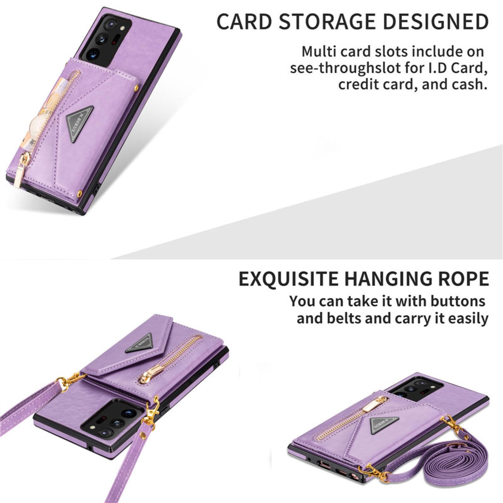 Für Samsung A72 (4G 5G) Leder-Brieftaschen-Karten-Telefonhülle (Für Samsung A72 (4G 5G)/LILA)