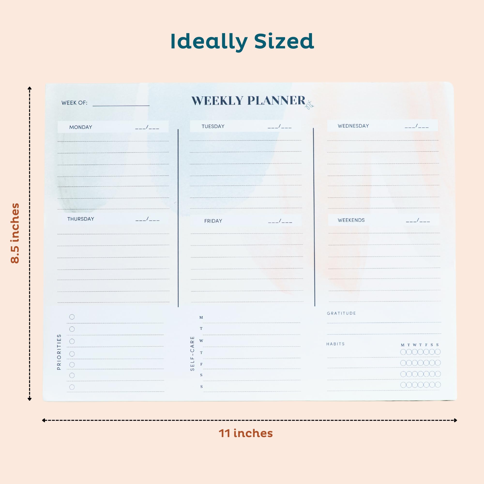 Snapklik.com : Weekly Planner Pad Tear Off - 52 Undated Weekly Planner ...
