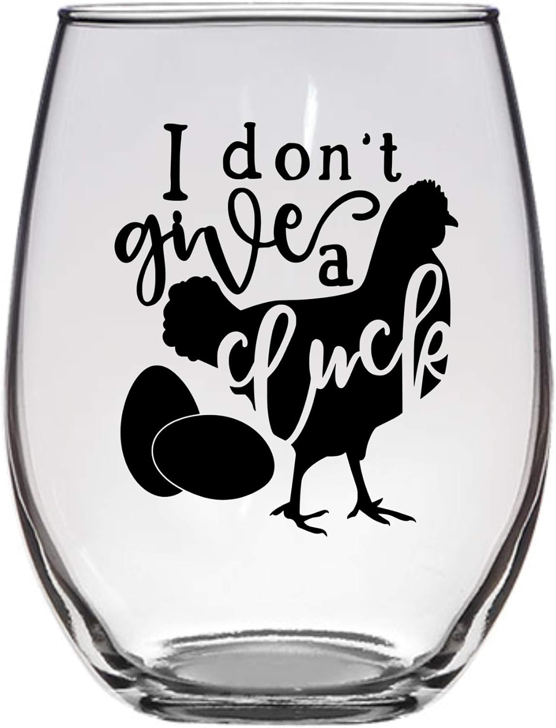 I Don't Give a Cluck Wine Glass, 21 Oz, Funny Wine Glass, Chicken, Farm Life