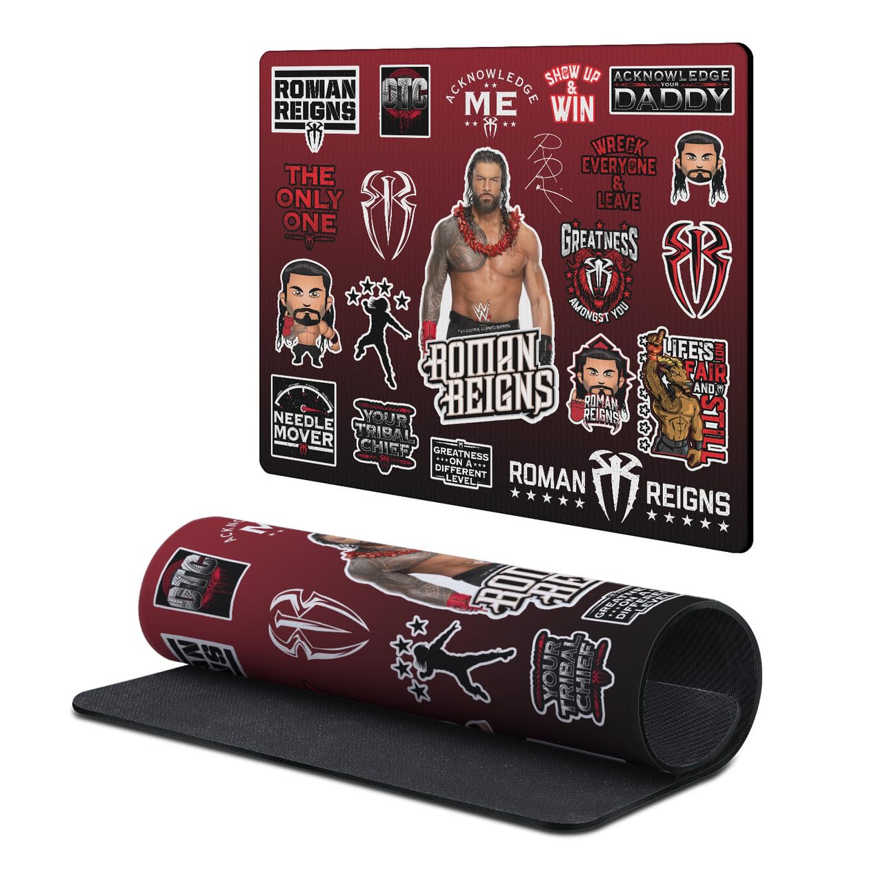 Head Case Designs Officially Licensed WWE Sticker Collage Roman Reigns 9.84 x 11.81 x 0.12 inches (250 x 300 mm) - S Gaming Office Desk PC Keyboard Mouse Mat Pad