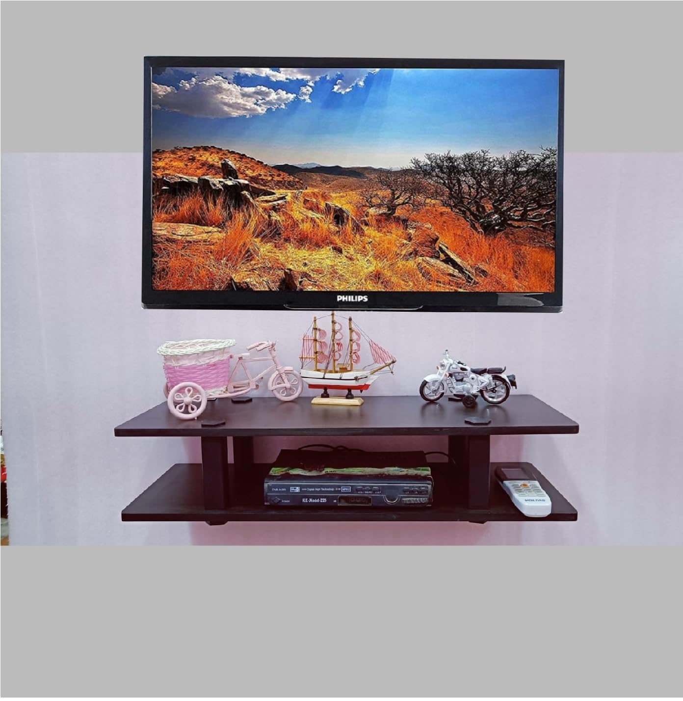 Wall Decor Tv Cabinet/Engineering Wood Tv Entertainment Unit/Wall Hanging Tv Setp Box Stand/Tv Cabinet (Wenge)-image-38