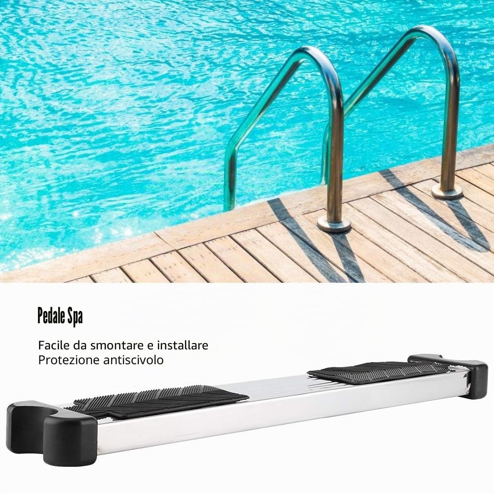 Pedale Della Scala, 304 in Acciaio Inox Ispessito per Piscina Sostituzione Della Scala Gradini Pioli Resistenti Gradini Scale da Bagno Pedale con Cuscinetto in Gomma Antiscivolo per Piscina Termale