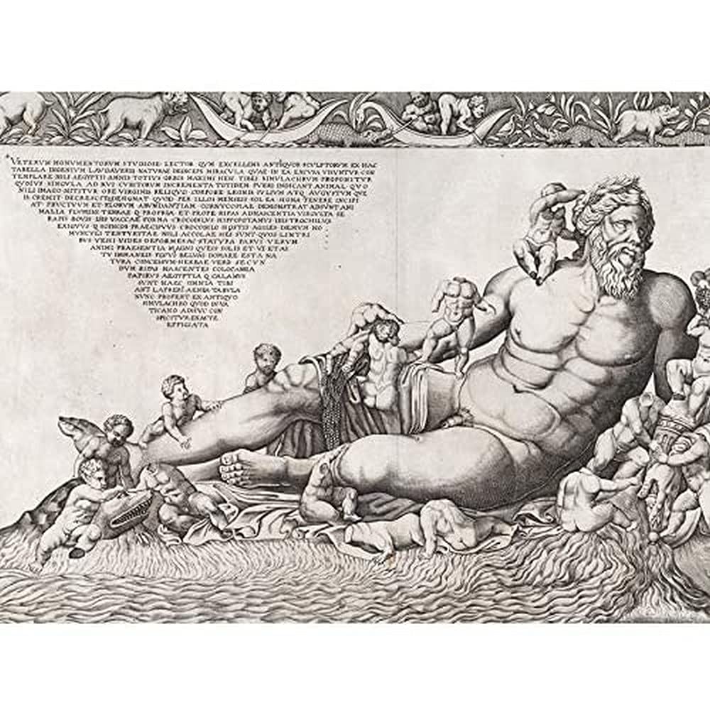 Beatrizet Nile River Allegorical Roman Engraving Unframed Wall Art Print Poster Home Decor Premium