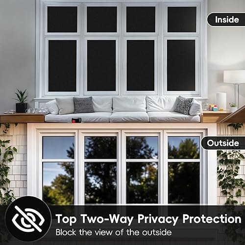 Miniatura 41 de DIFIT Película de privacidad de vidrio esmerilado, adhesivo estático para ventana, vinilo opaco con bloqueo UV para puerta de vidrio, baño, oficina