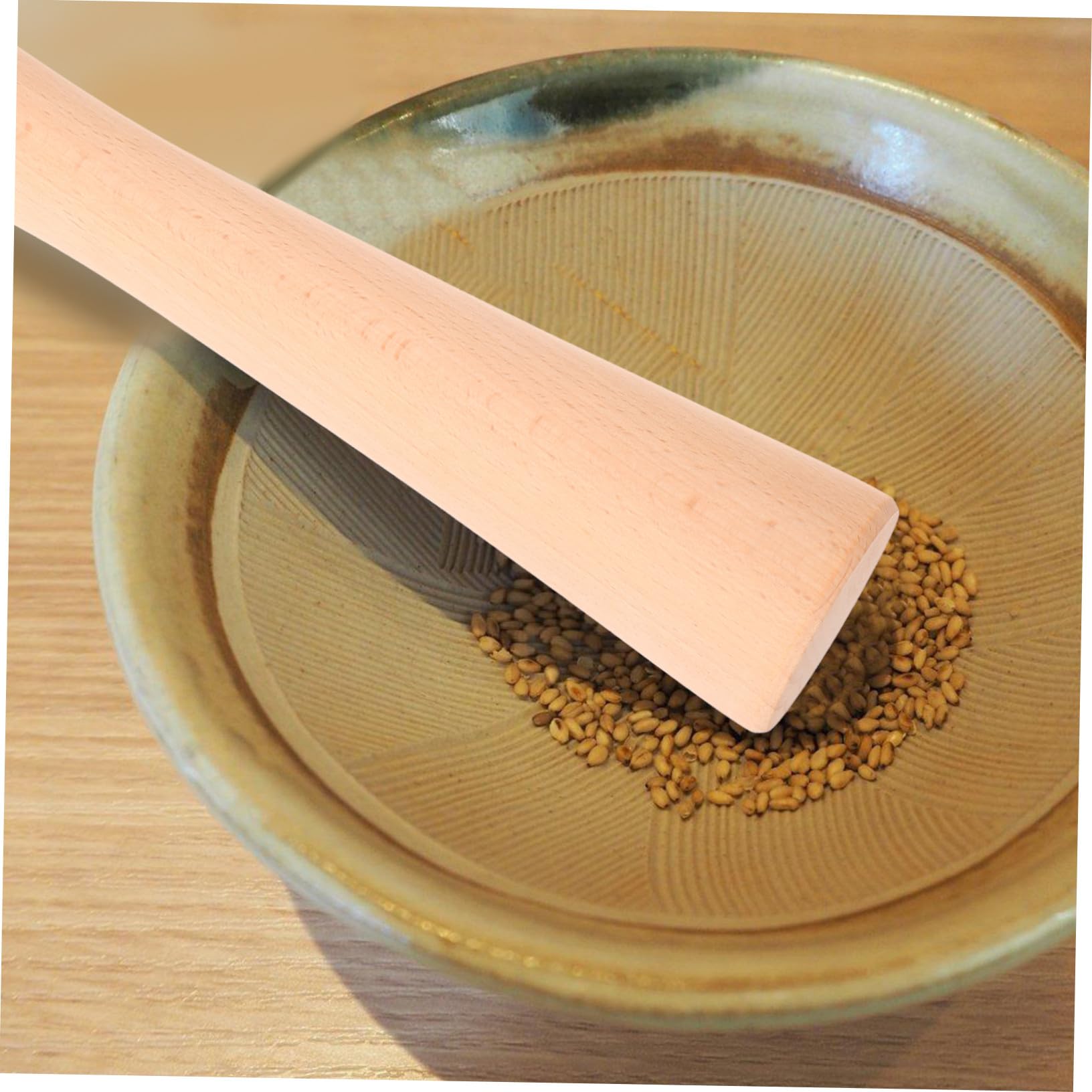 BESTYASH Pilon en bois ergonomique pour choucroute - Accessoire de fermentation stable avec poignée confortable - Presse-herbes durable pour légumes et fermentation des légumes à la maison