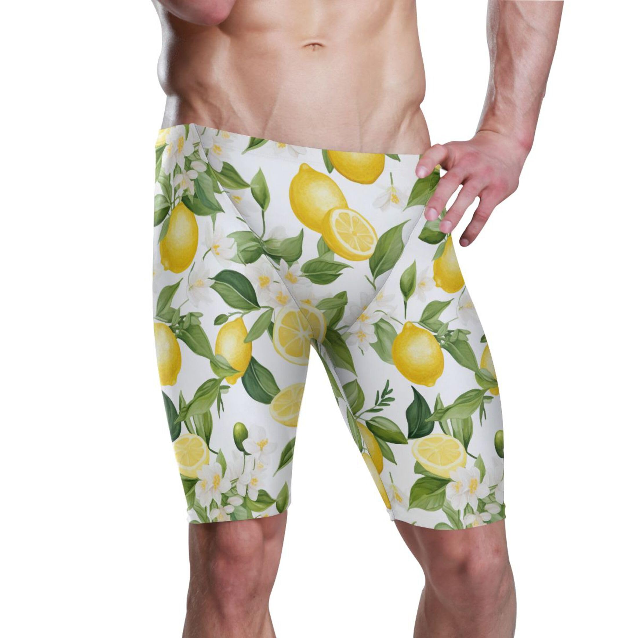 UMIRIKO Lemon Flowers Men's Swim Jammers Swimsuit M B0401761