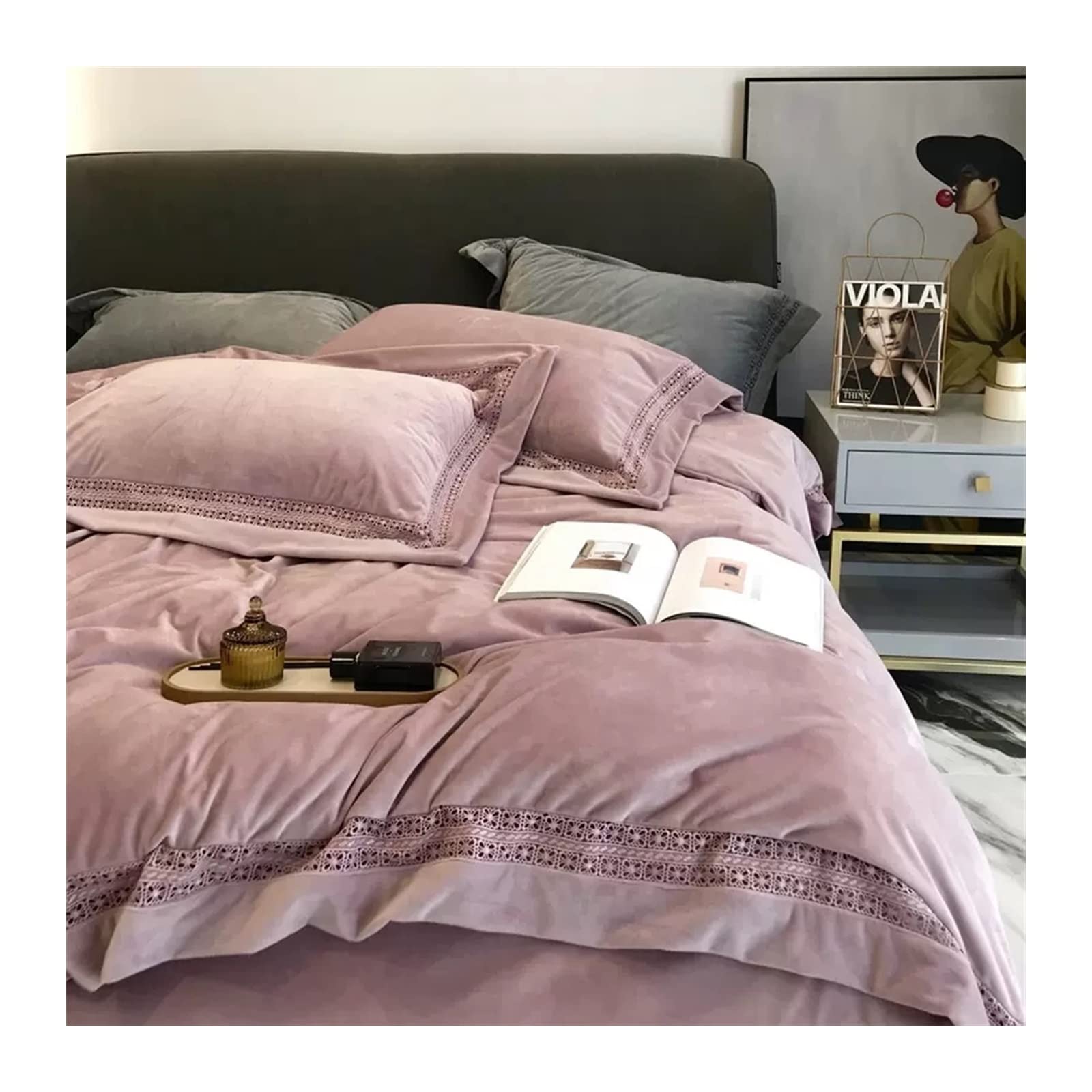 Housse de couette velours de lait isolante résolvant le problème des draps glacés
