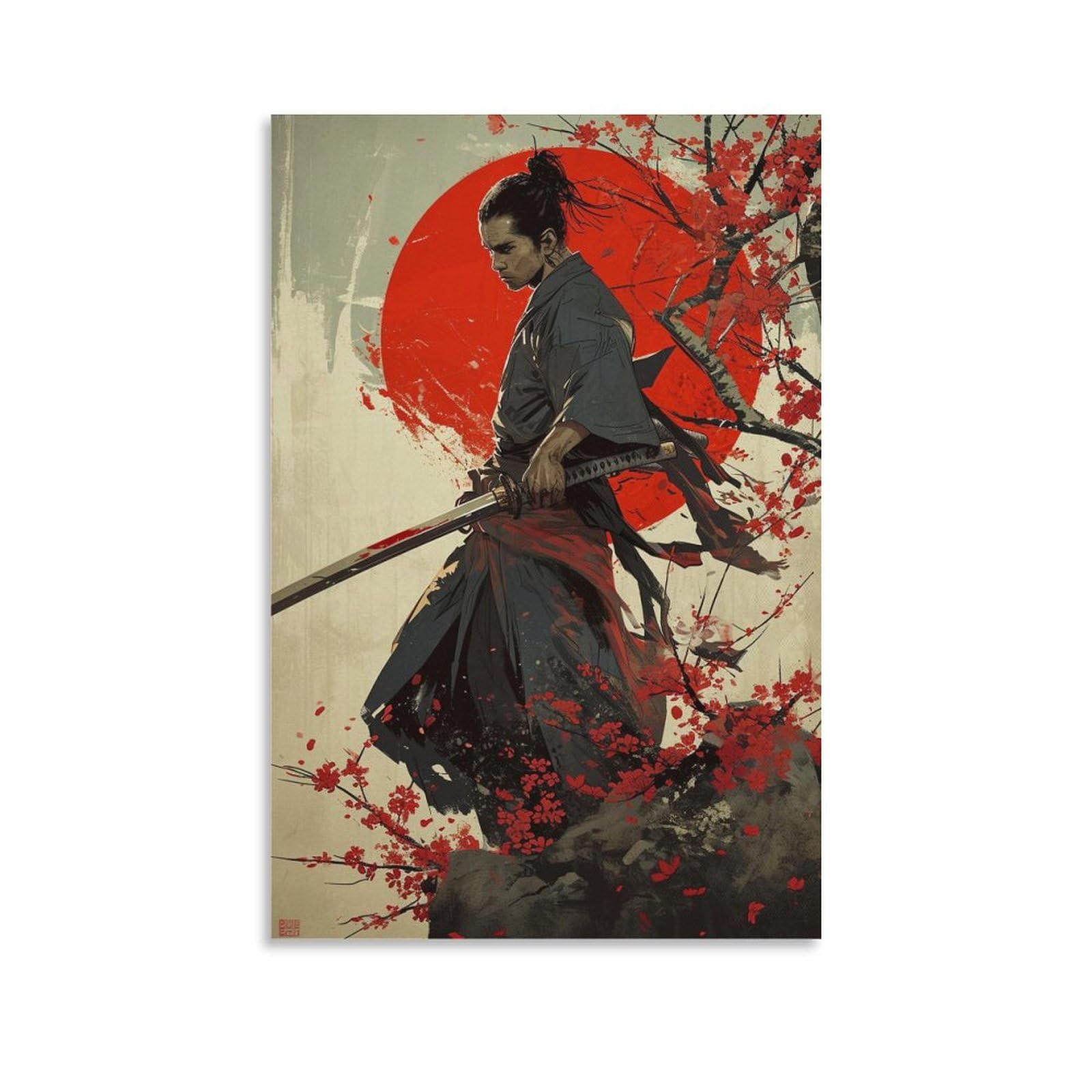 Amazon.co.jp: 絵画 日本の侍と赤い太陽インテリア 絵画 日本の 
