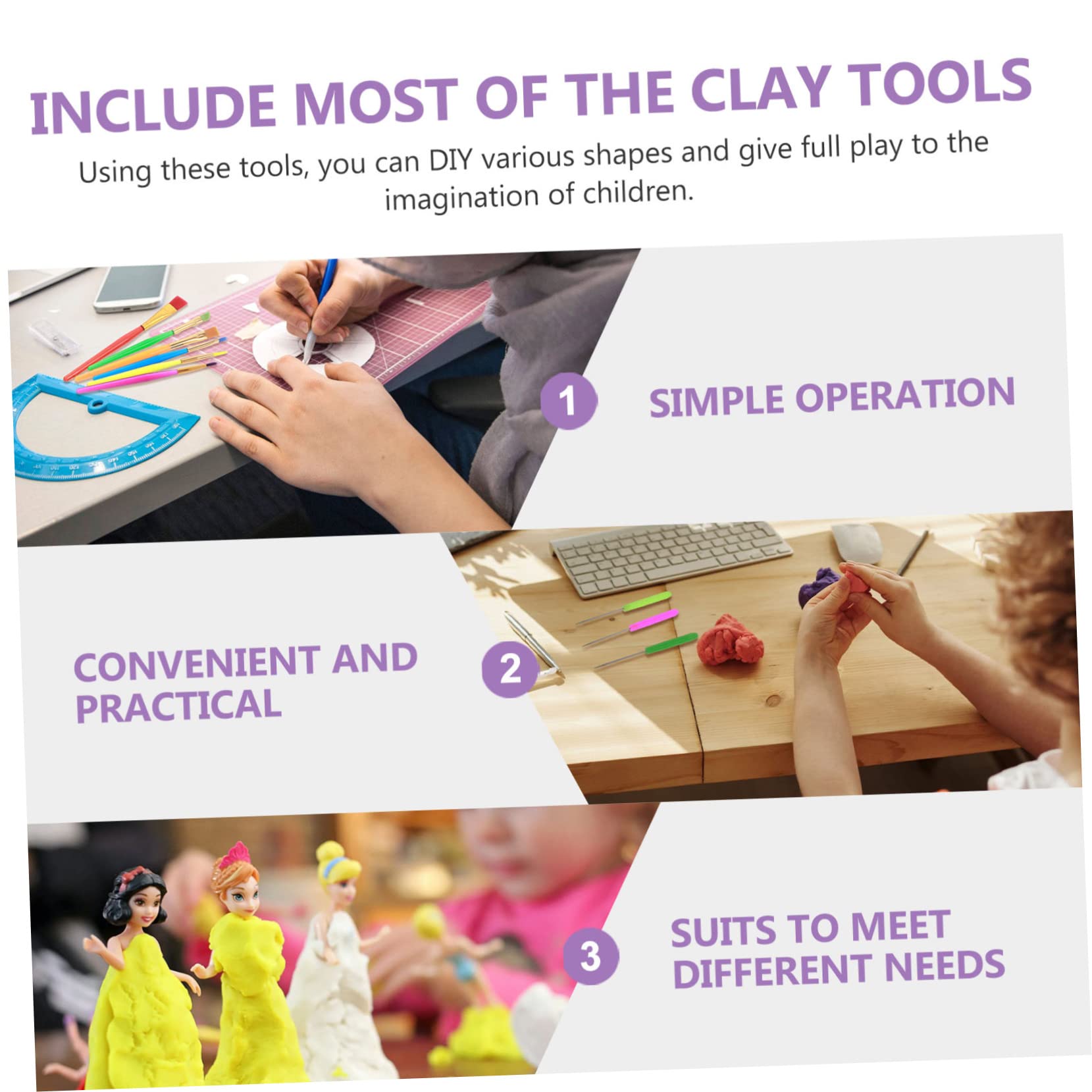 DIYEAH Complete Clay Tools for Boys and Girls 12 in 1 Clay Modeling Tools Set Lightweight Portable