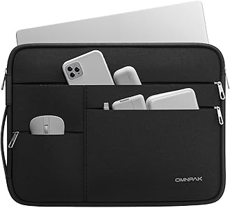 Omnpak for 13.6 inch MacBook Air Case Sleeve Compatible with MacBook 13 inch, 14-inch New MacBook Pro M5/M4/M3/M2/M1 Pro/Max, Water Repellent Laptop Case with Handle