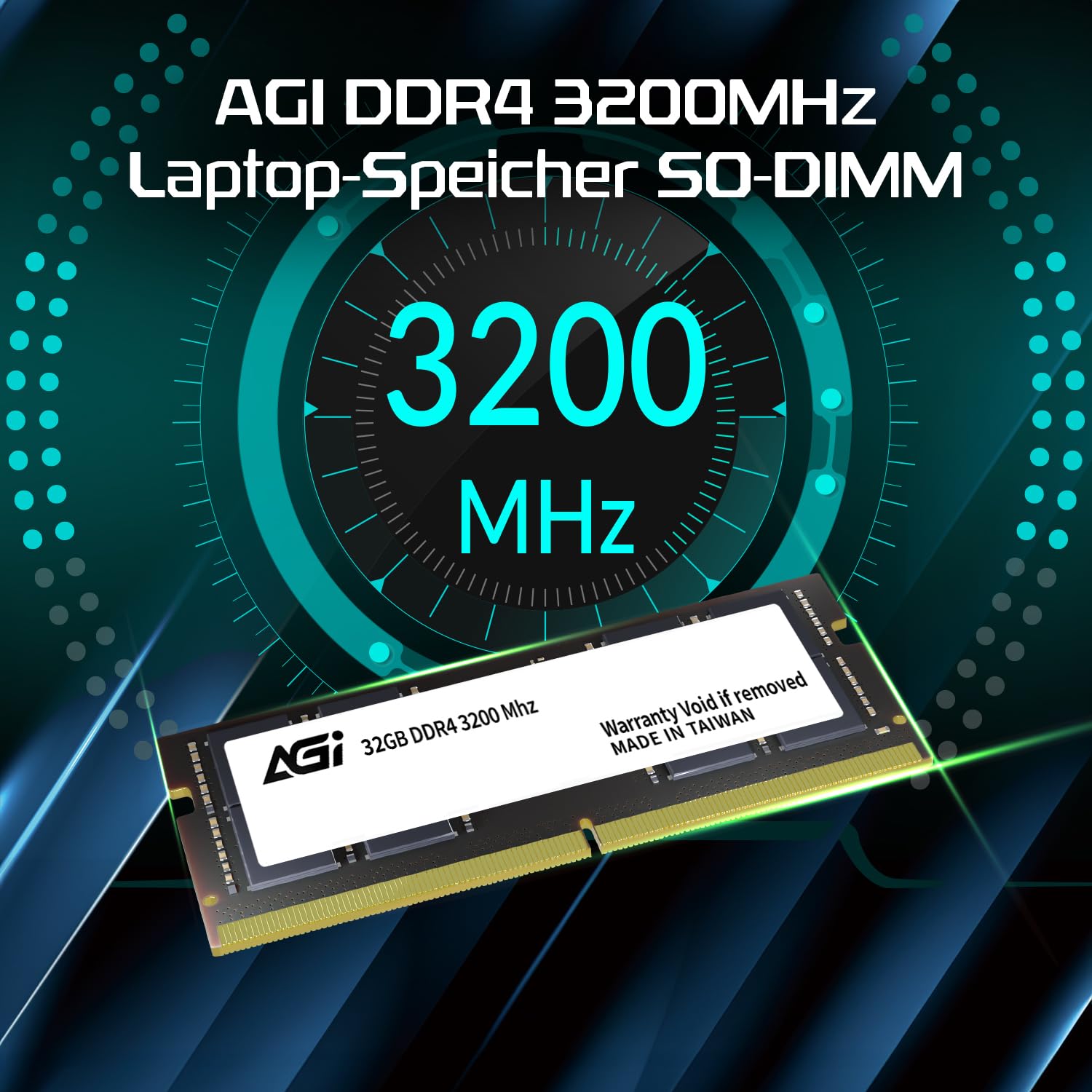 AGI SD138 32GB DDR4 RAM SODIMM 3200 MHz 260 Pin Arbeitsspeicher Laptop | Latenz CL22, Non-ECC Speichermodul, Zuverlaessiges Hardware Upgrade voll kompatibel mit Laptops und Notebooks