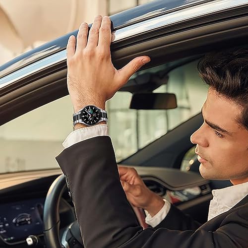 Miniatura 8 de Compatible con Galaxy Watch 6Watch 5, correa clásica de 1.57 a 1.77 pulgadas, correa de metal de acero inoxidable