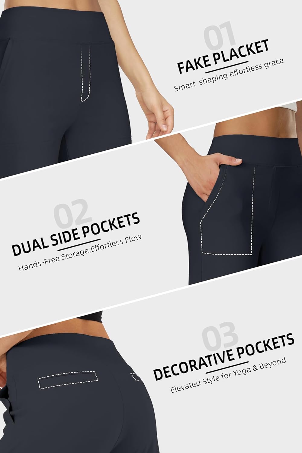 Wide Leg Yoga Pants with Pockets for Women High Waisted Casual Dresses Pants - Image 5