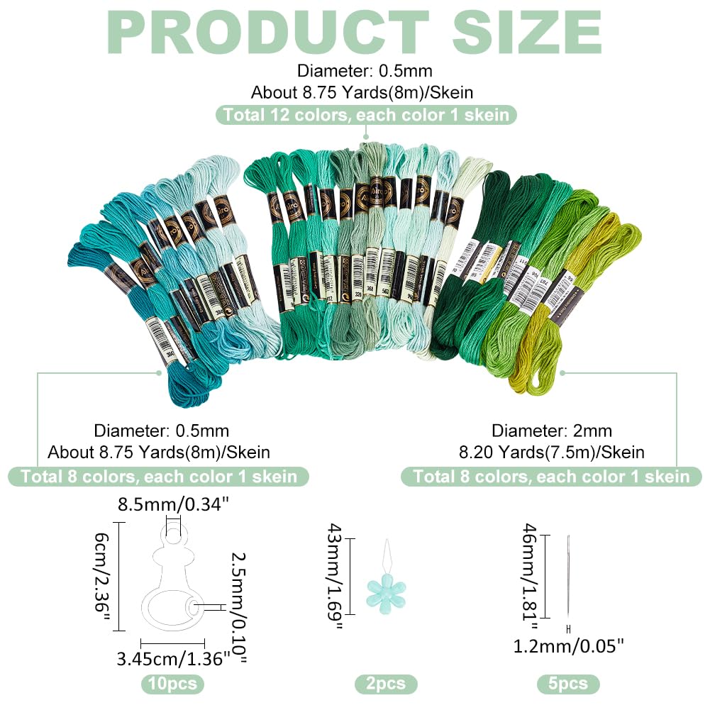 PH PandaHall 49pcs Green Sewing Threads Kit - Image 2