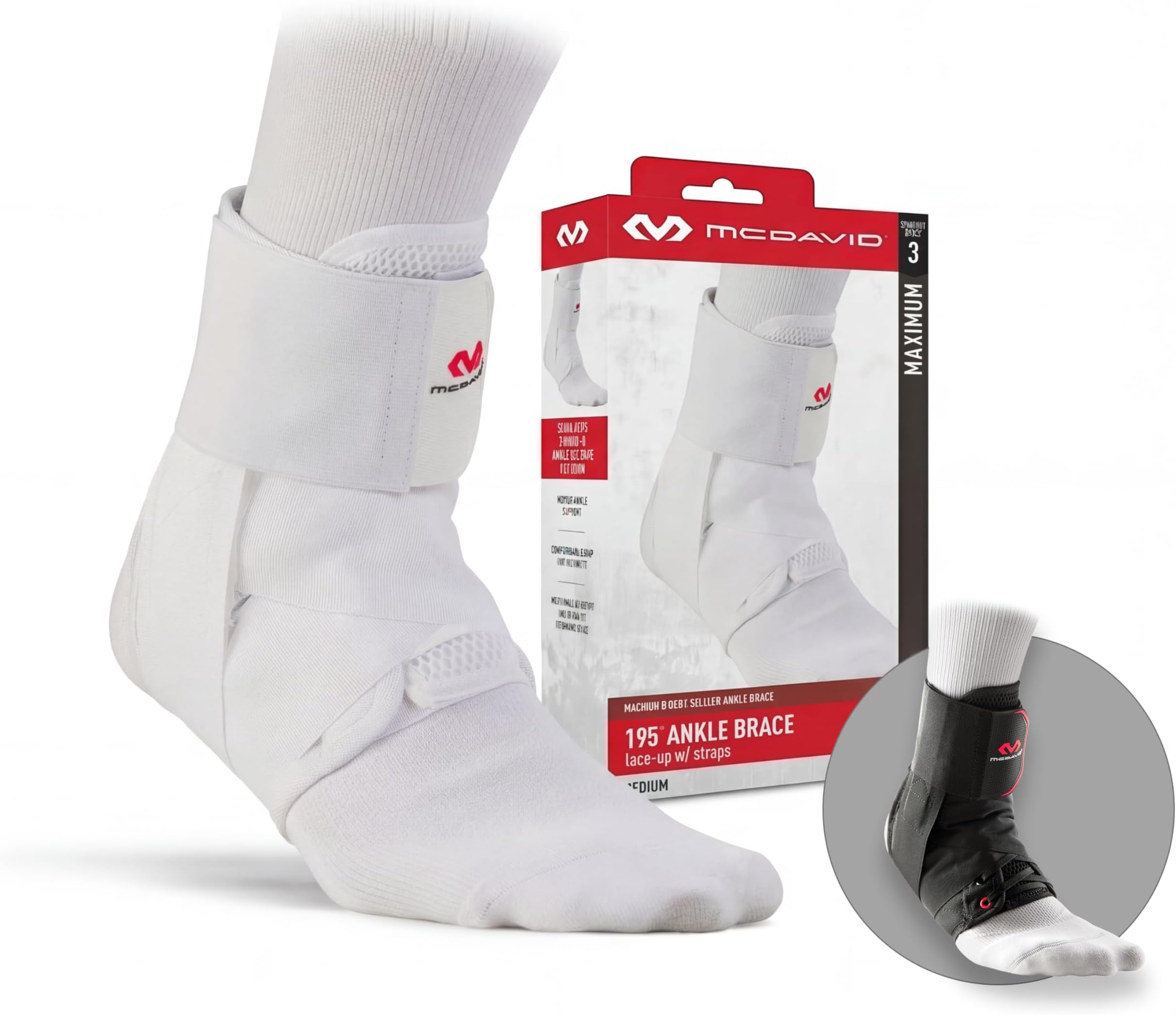 McDavid Ankle Brace Ultralight for Sprained Ankle, Figure 8 Ankle Braces, Lace up Ankle Brace, Ankle Braces for Men and Women, Ankle Support Brace and Stabilizer