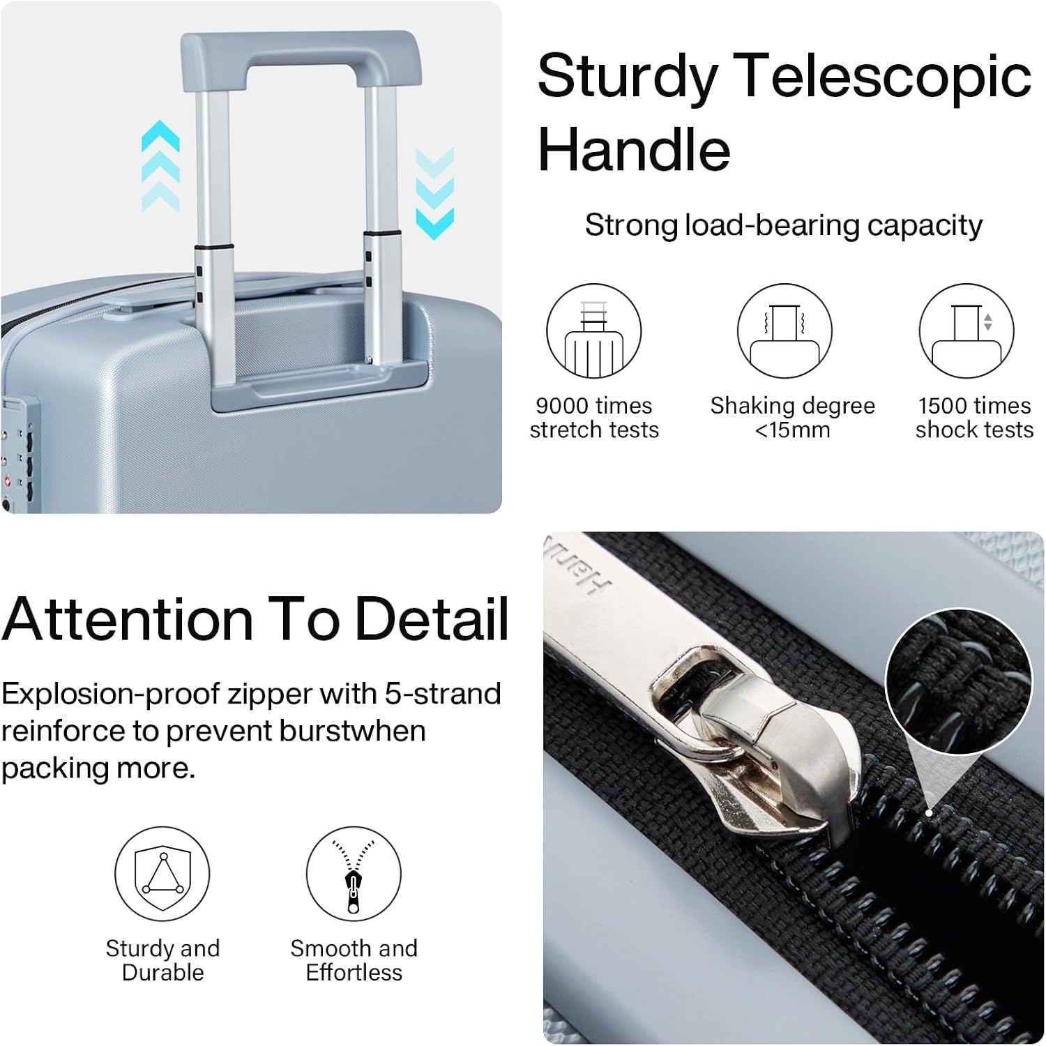 Hanke 16 Inch Underseat Carry On Luggage, Airline-Approved Hard Shell Small Suitcase with Spinner Wheels, Lightweight Tsa Lock Travel Luggage for Short Trips(Gray) - Image 7