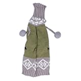Rhawuy Knitted Wine Bottle Cover | Handmade Reusable Sleeve for Christmas/Wedding/Birthday Party Decor | Home Bar Decoration Present for Wine Lovers (Grey Green)