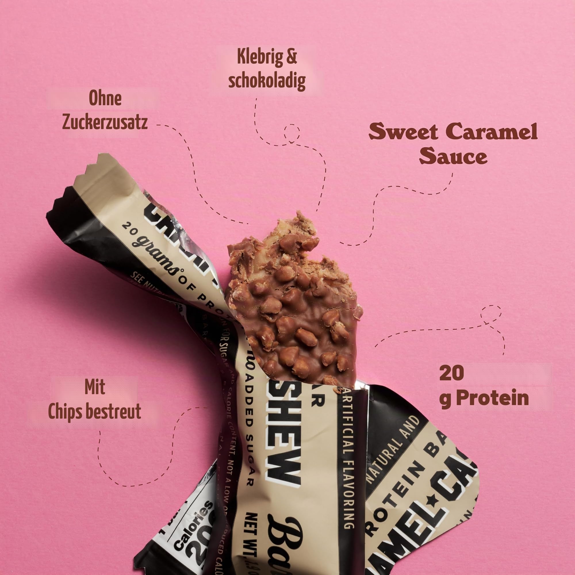 Barebells Proteinriegel Caramel Cashew – 12 Stück, 53,9 g Riegel mit 20 g hohem Proteingehalt – Schokoladenproteinriegel mit 1 g Gesamtzucker – perfekt für unterwegs, Protein-Snack und