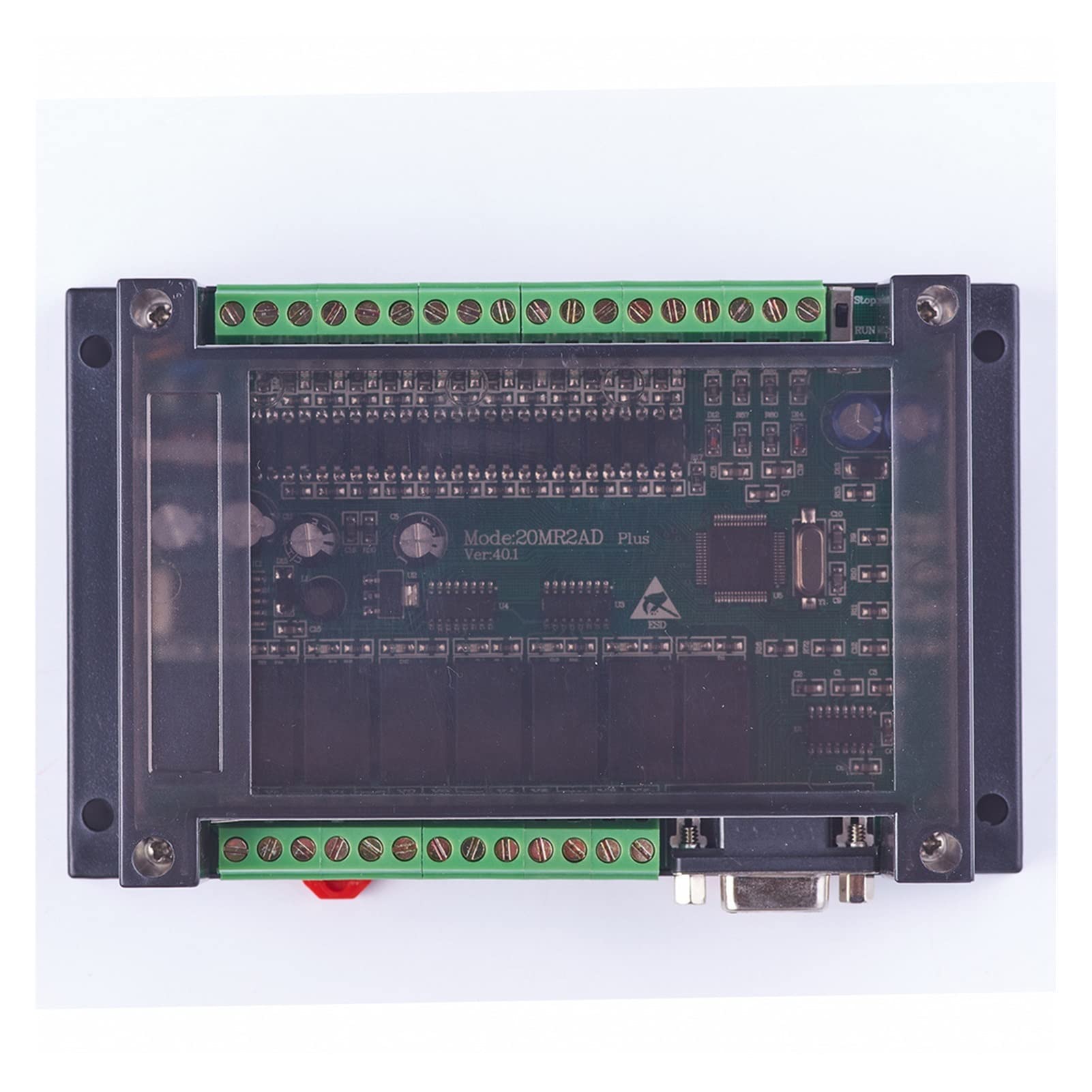 Máquina CNC, Controlador lógico programable PLC con Acture 2 0MR FX2N 12 Entrada 8 salida 0~10V 2 AD Relay Controlador automático Sistema de control de movimiento