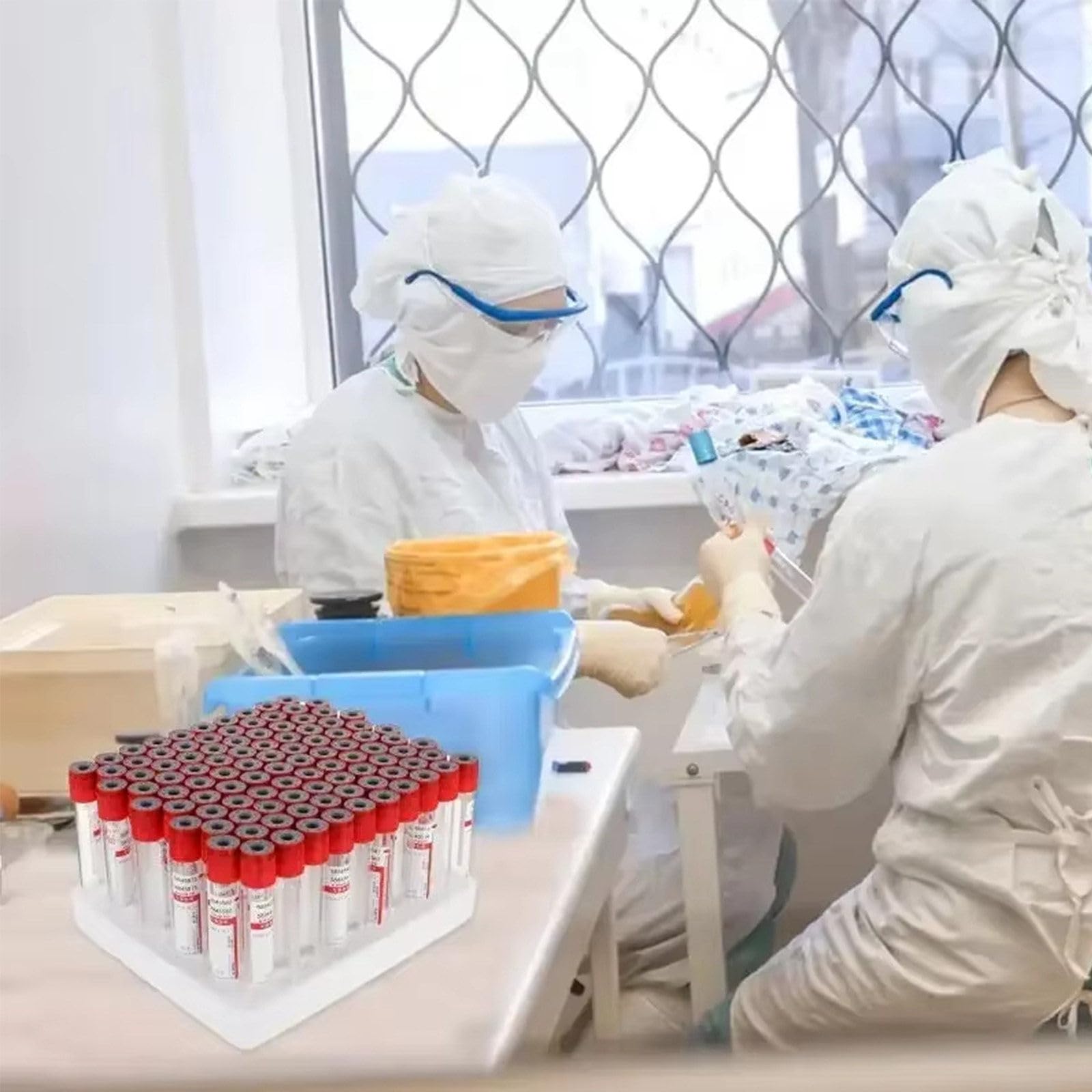 Provette sottovuoto per raccolta del sangue, senza additivi, materiale PET per uso centrifuga di sangue venoso, compatibili con set di tubi Vacutainer, 5 ml