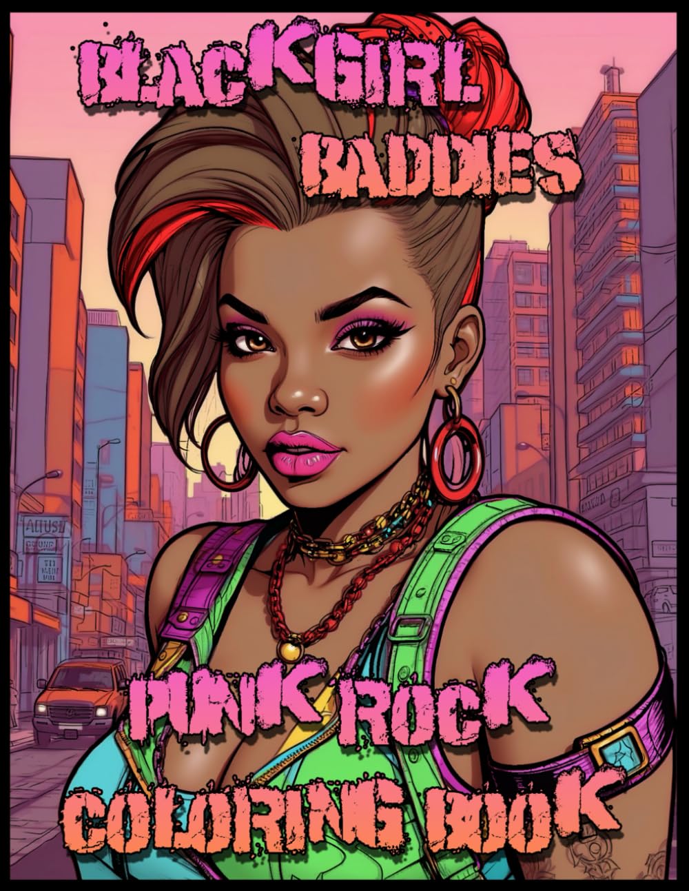 Black Girl Baddies: Punk Rock Coloring Book