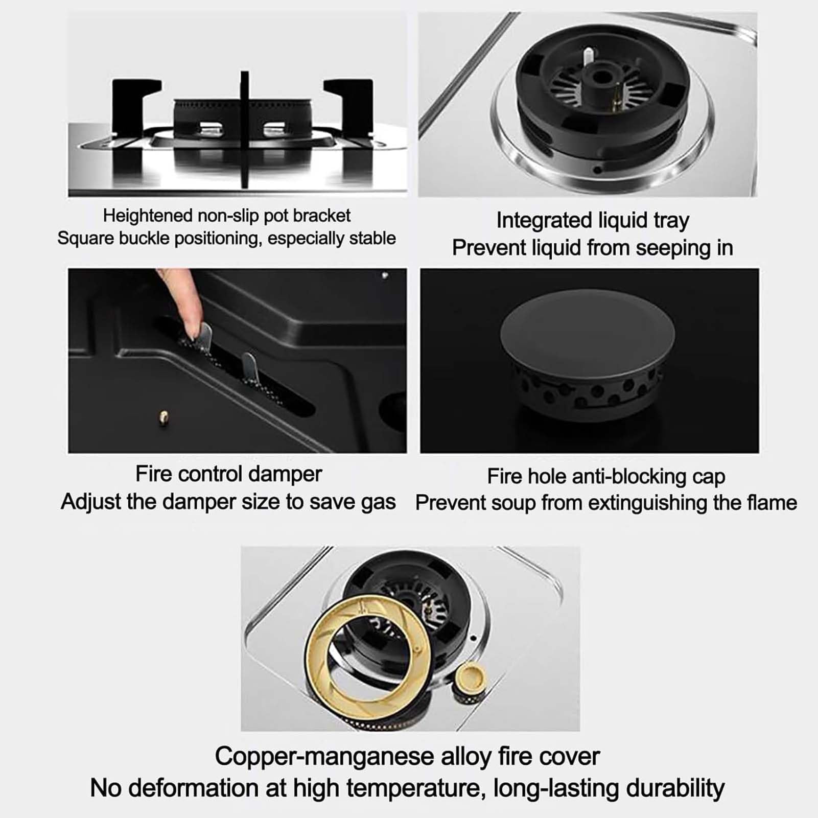 Cuisinière À Gaz Encastrable 2 Feux - 4,2 KW - En Acier Inoxydable, Cuisinières À Gaz De Table Et Encastrées, Accessoires De Cuisine De Camping(NG)