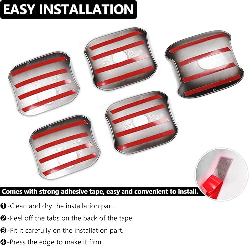 Miniatura 9 de RERPRO Protector de arañazos para manija de puerta, cubierta de cuenco de puerta trasera compatible con Ford Bronco 2021 2022 2023 2024 24 puertas