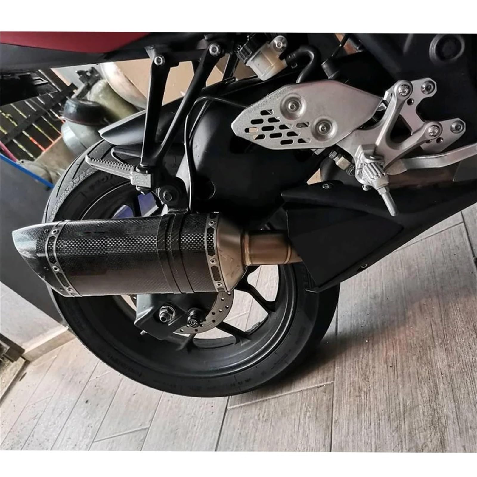 Osłona wydechu motocyklowego Osłona ochronna środkowej części rury wydechowej motocykla, dekoracyjna, pasująca do Yamaha YZF R25 R3 MT-25 MT-03 Osłona termiczna(MT-25 LOGO)