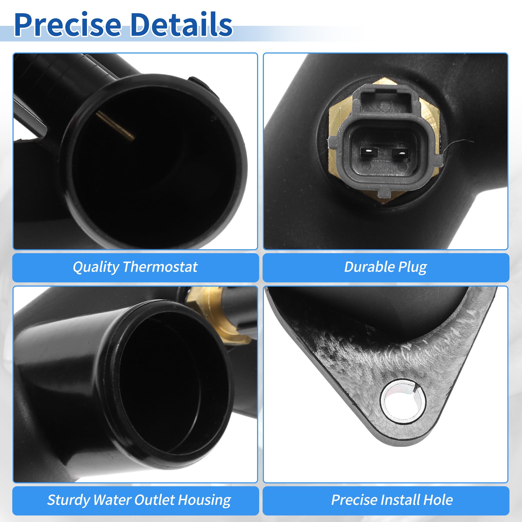 Carcasa De Termostato De Refrigerante Del Motor De Plástico Para Jaguar XK8 1997-2002 Reemplaza No.96JV-8A504-BD/96JV8A504BD/AJ85885/LNA1600AA 1 Pc