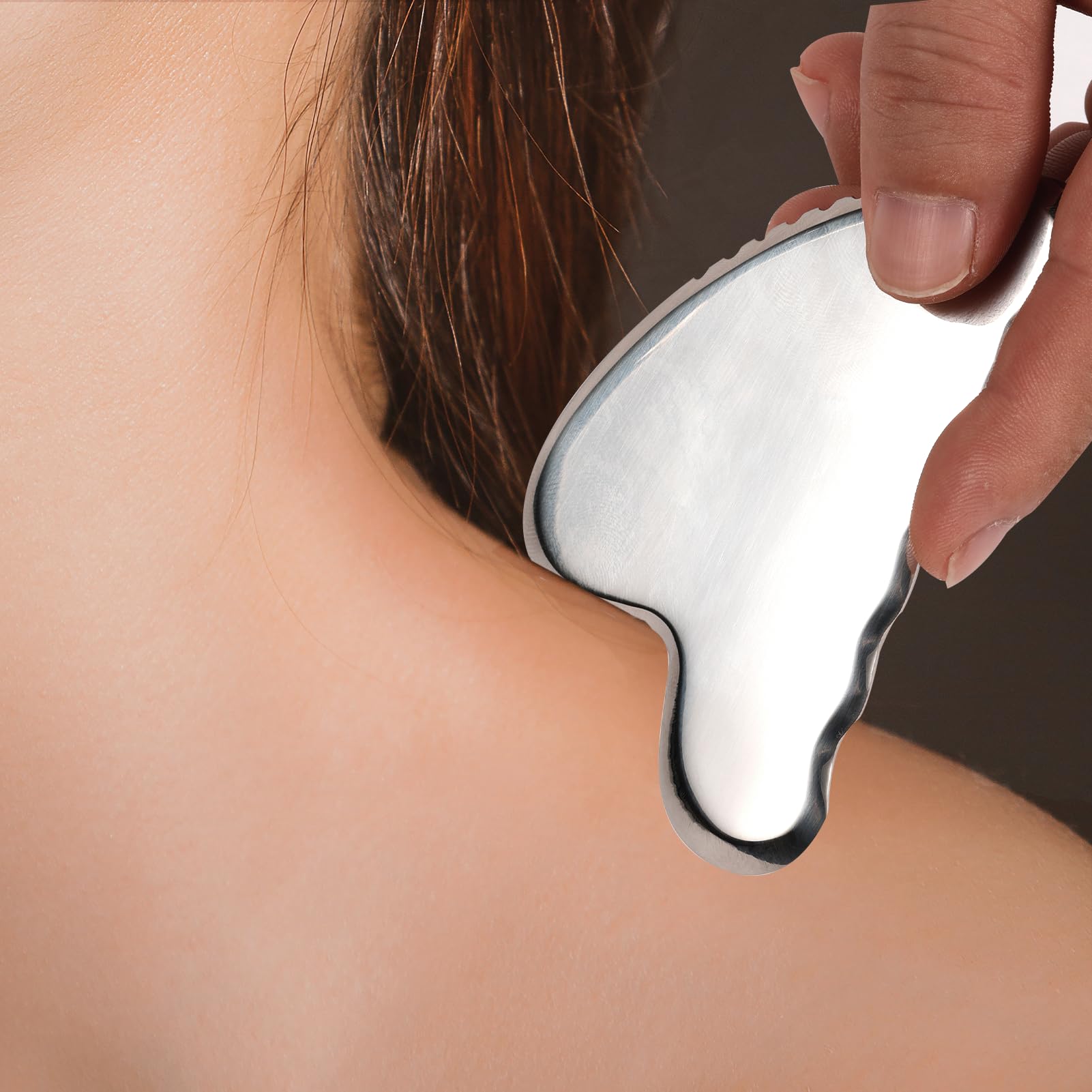 Gua Sha Herramienta de masaje raspado de acero inoxidable Herramienta de raspado muscular para terapia física facial Gua Sha masajeador inoxidable B