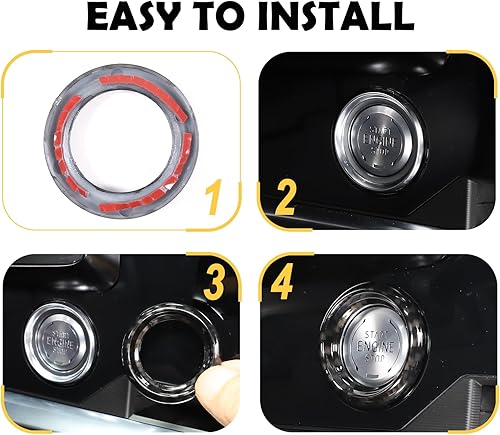 Vista 12 de CHEAYAR Cubierta decorativa para el botón de arranque del motor del automóvil compatible con Chevrolet Corvette C8 Stingray 2020-2023, cubierta