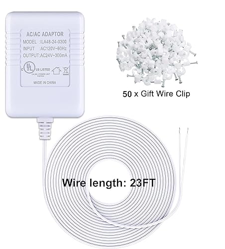 Miniatura 7 de Transformador de CA de 24 voltios, adaptador de cable C para termostato o transformador de timbre (certificado UL)