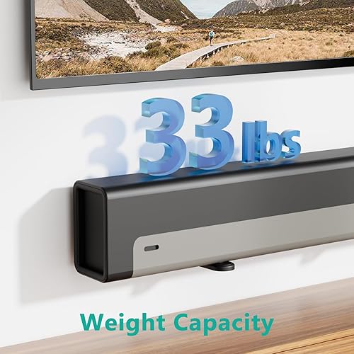 Miniatura 4 de WALI Barra de sonido se monta debajo del televisor, estante universal de montaje en pared con almohadilla antideslizante, soporte de barra de sonido