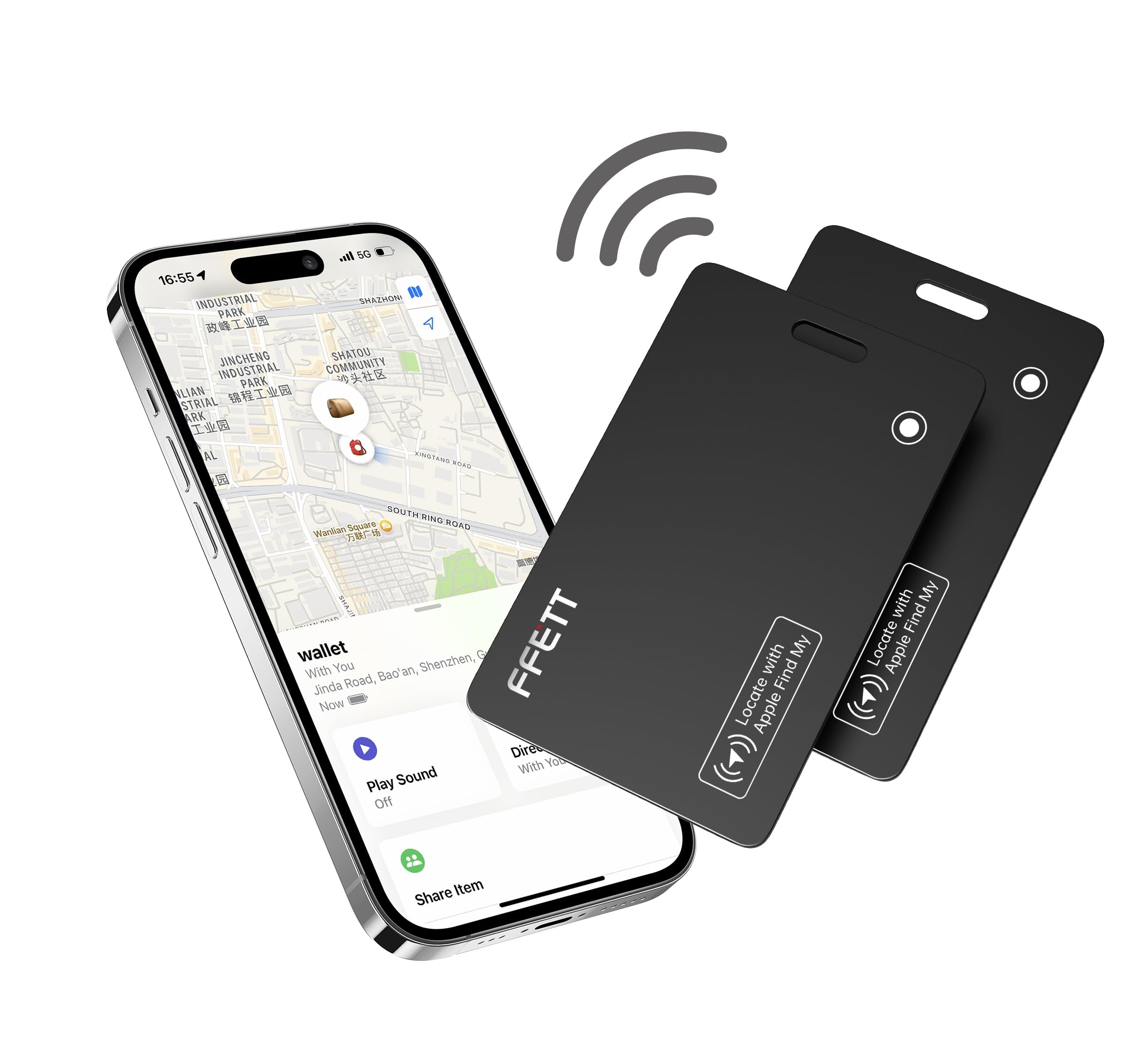 SmartCard Slim Bluetooth Wallet Tracker – Rechargeable Card Finder for Apple Find My, Wireless Charging, IP68 Waterproof, Ultra-Thin 1.7mm Design for Passport, Purse, Bag & More. 2-Pack (Black) (2)-image-15