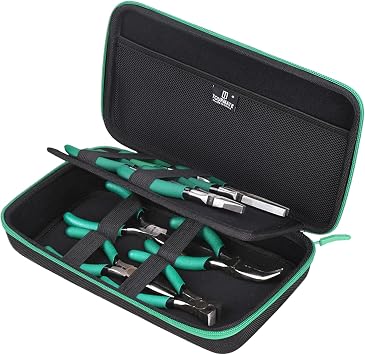 Tourmate Hard Storage Case for MUZHUPGUZ/WORKPRO/Billbotk/URSKYTOUS Jewelry Tool Kit - Travel Storage Box Suitable for 4/8 Piece and Complete Sets of ToolBox for Sale Black & Green, M 8 PCS