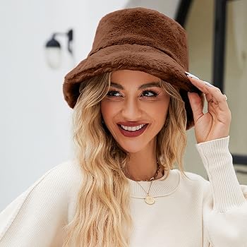 Chapeau Cloche Fausse Fourrure Chapeau Cloche Hiver KharmLaddy - Fausse Fourrure Douce - Taille Unique Femme Chapeau Hiver Chaud Décontracté