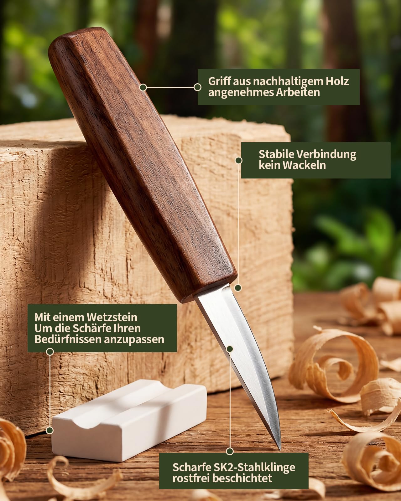 Kit Intaglio Legno, 23PCS Set di Utensili da Intaglio in Legno, include 9 strumenti da Intaglio e 4 blocchi e guanti per Adulti Bambini e Principianti