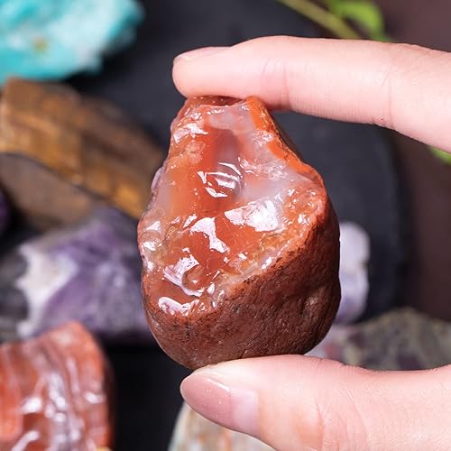 Miniatura 3 de Mezcla de piedras de Madagascar ásperas a granel de 3 libras, piedras naturales grandes de 1 pulgada para rodar, cabbing, rocas fuentes, decoración,