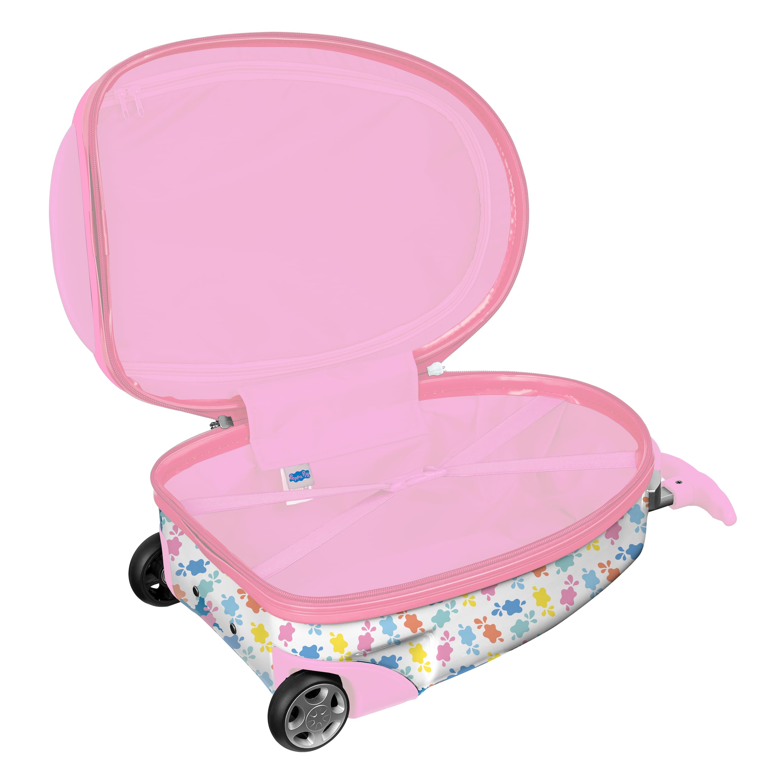 PEPPA PIG BABY PIG - Trolley da cabina 16 pollici, valigia con ruote, lucchetto di sicurezza, valigia leggera, 28 x 23 x 43 cm