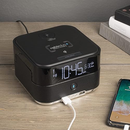 Miniatura 3 de Brandstand CubieDuo+  Reloj despertador de carga fácil de usar y conveniente  Cargador inalámbrico Qi  Altavoz Bluetooth  2 puertos USB