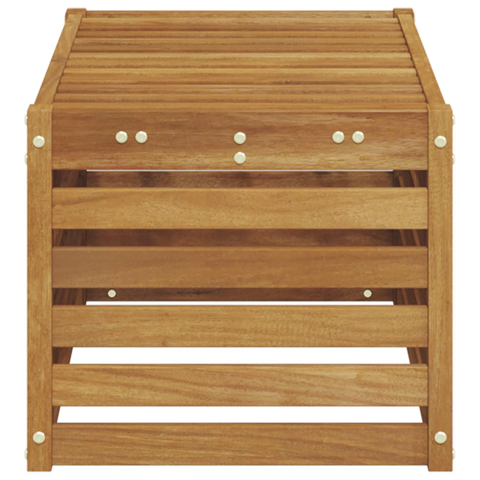 Taboret outdoorowy z litego drewna akacjowego, 79 x 43 x 37 cm, odporna na warunki atmosferyczne, moduł do siedzenia na taras, balkon, werandę, modułowe rozszerzenie, nowoczesny element sofy