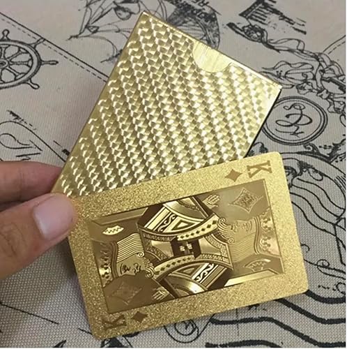 Miniatura 3 de Naipes de diamantes dorados, duraderos e impermeables, perfectos para magia, póquer, fiestas y ocasiones especiales. Ideal para regalos memorables.