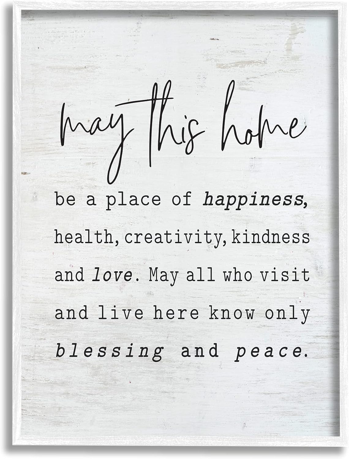 Stupell Industries May This Home Family Inspirational Word On Wood Texture Design Black Framed Wall Art, 11 x 14, Multi-Color