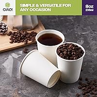 Vista 89 de CIAO! - Vaso para café con tapa de sorbo de cúpula negra, 10-24 onzas (90mm), 1000