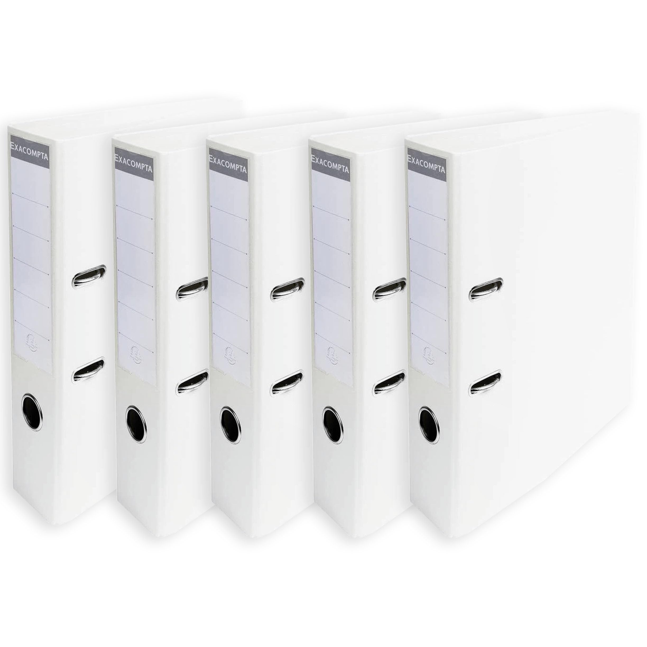 Exacompta A4 Prem'Touch PVC Lever Arch File - 2 Rings, 320 x 290mm, 70mm Spine, 75mm Rings, FSC-Certified (5, White)